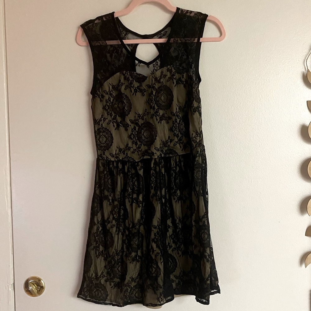Black and beige dress